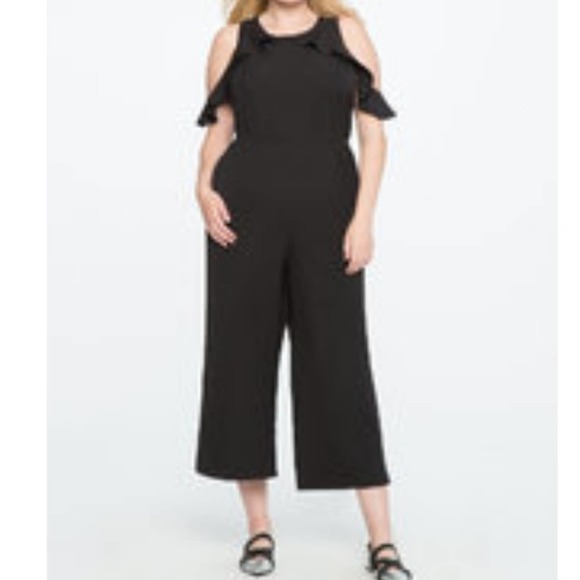 Eloquii Cold Shoulder Jumpsuit with Ruffle - Picture 1 of 13